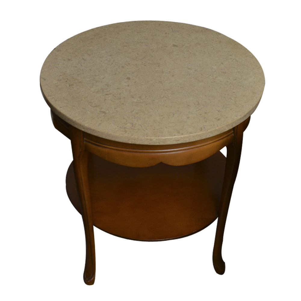 Marble Top Round Table EBTH