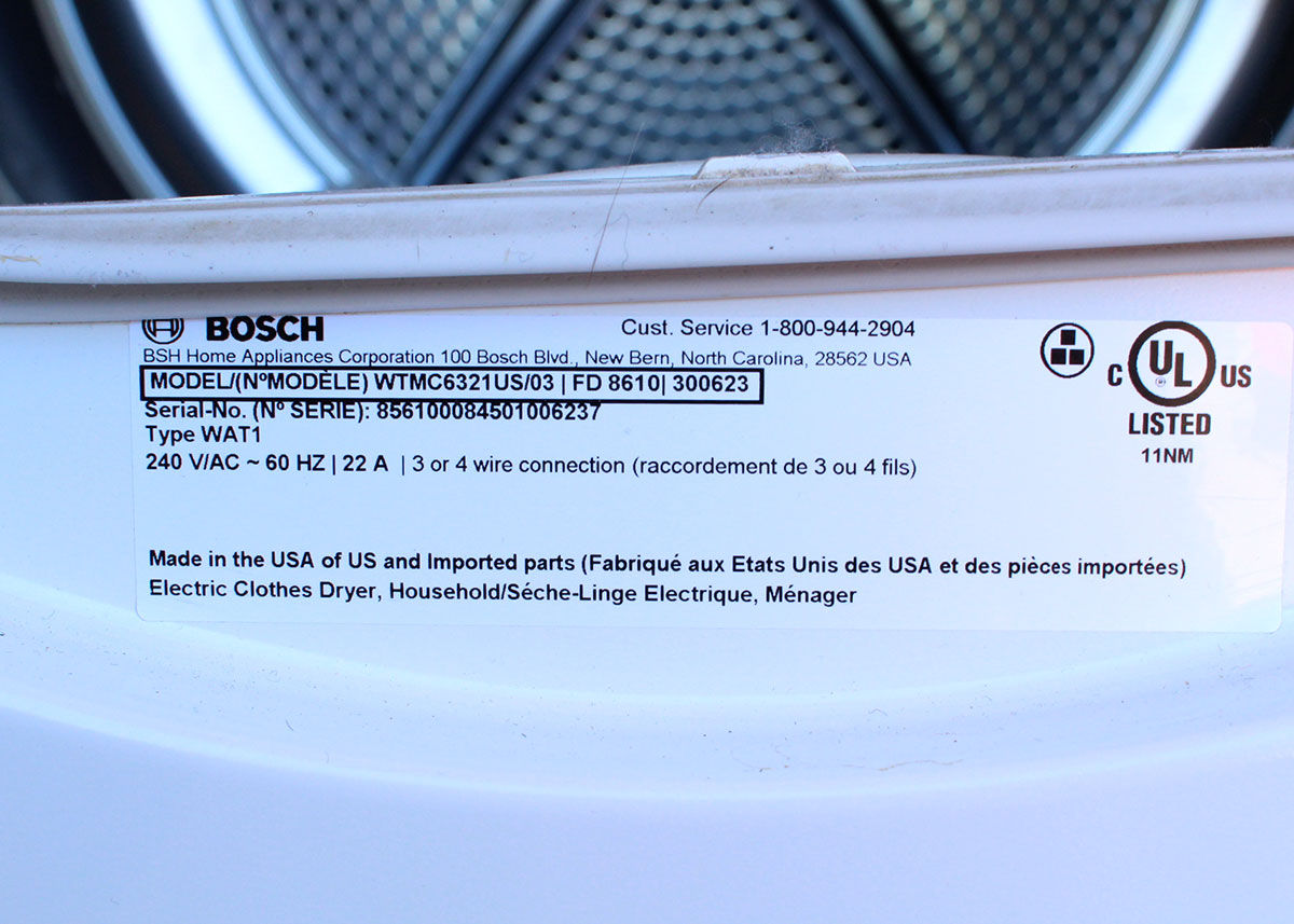 Bosch Nexxt 700 Series Clothes Dryer EBTH