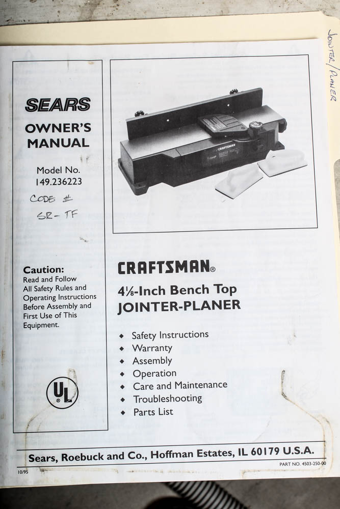 Craftsman 4 1/8" Jointer/Planer EBTH
