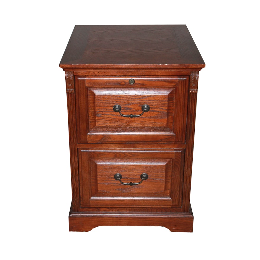Whalen Two Drawer Mahogany File Cabinet Ebth