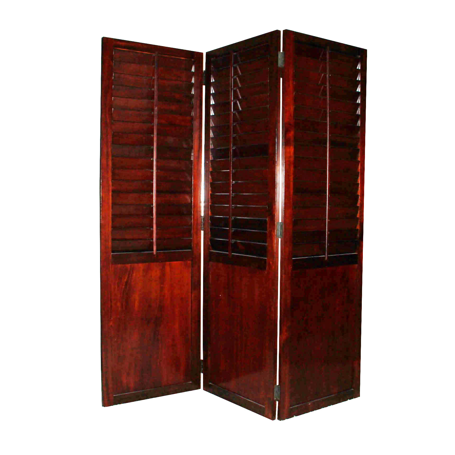 Three Panel Louvered Room Divider Screen EBTH