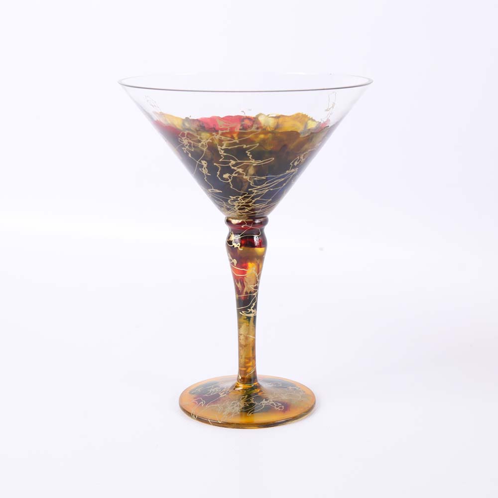 Hand Painted Martini Glasses EBTH