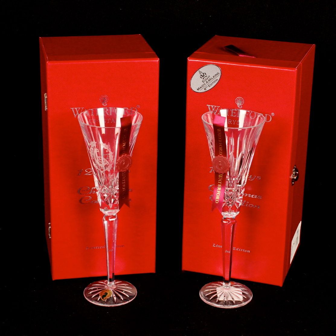 Limited Edition Waterford Crystal "Twelve Days of Christmas" Champagne