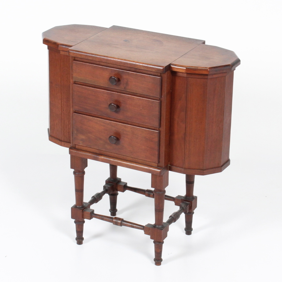 Vintage Solid Walnut Martha Washington Knitting Table EBTH