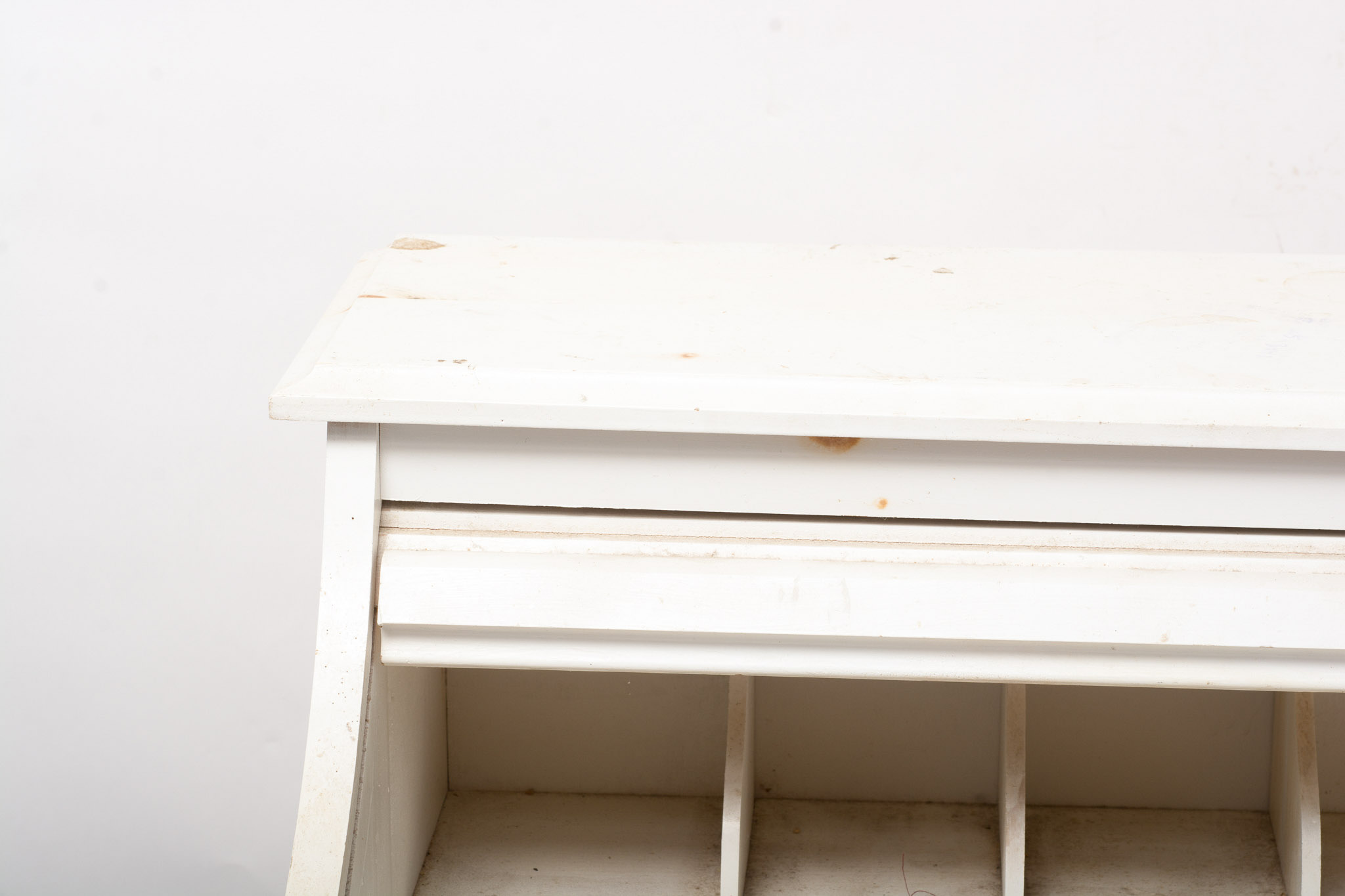 Distressed White Roll Top Desk EBTH
