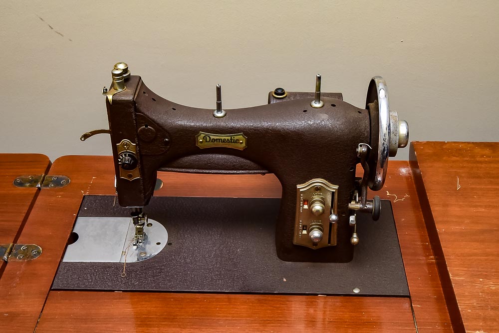 Vintage Rotary Electric Sewing Machine Table by Domestic Sewing Machine