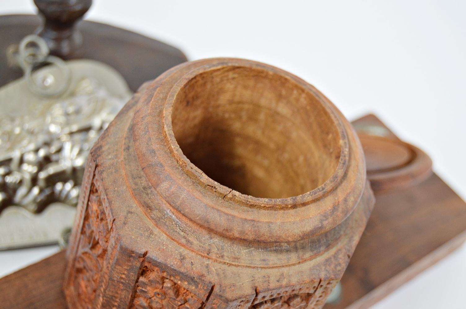 Antique Wooden Cookie Press, Dutch Santa Chocolate Mold EBTH