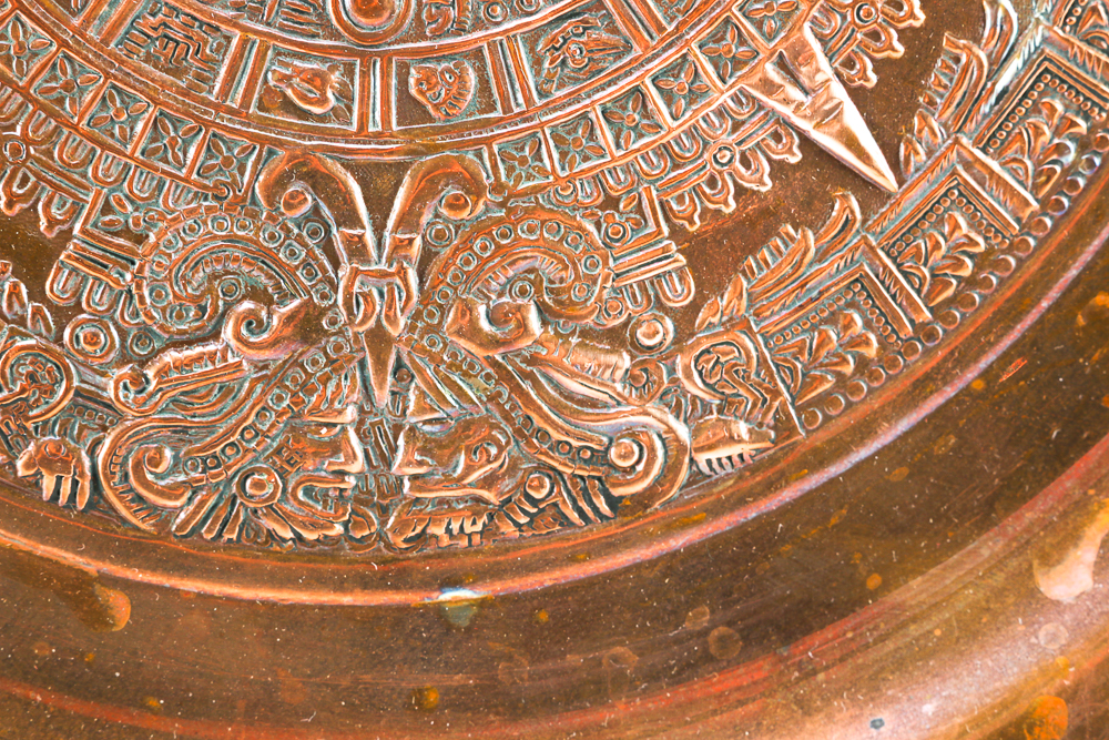 Copper Aztec Calendar Plate EBTH