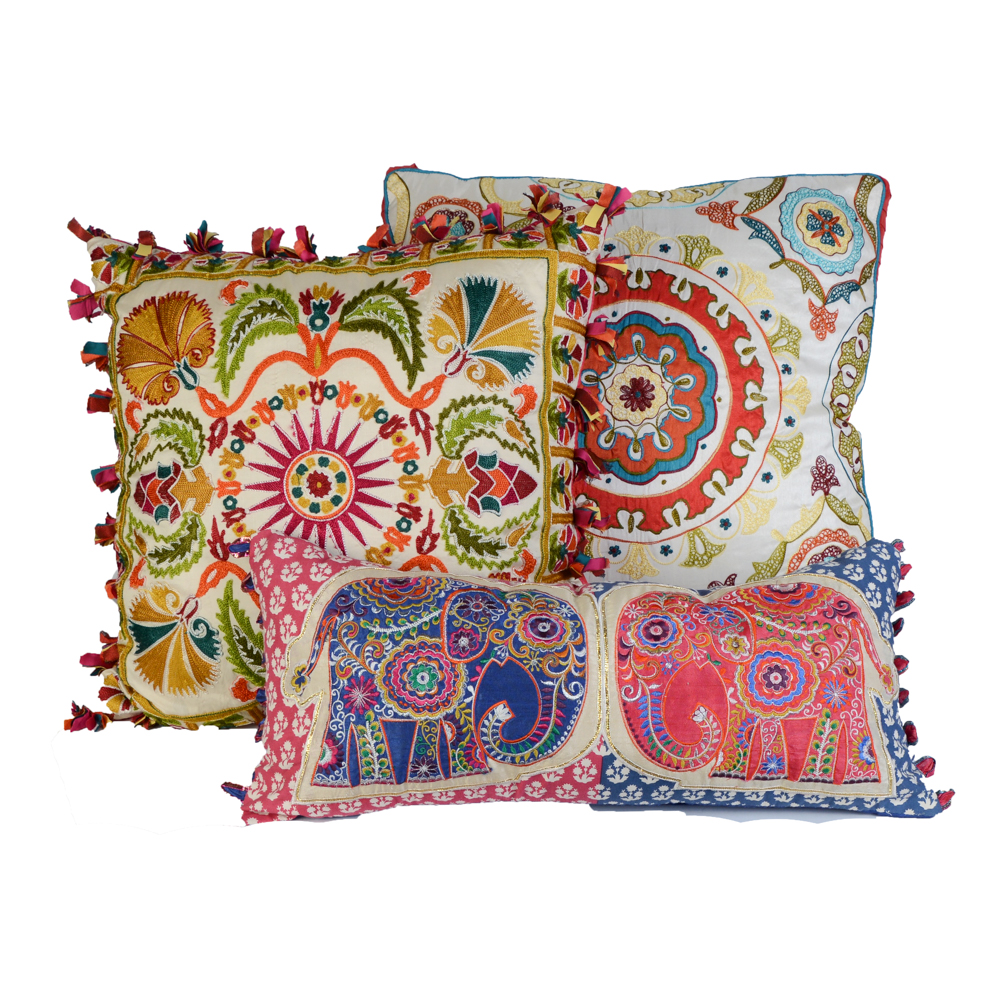 Assortment Of Indian Decorative Pillows Ebth