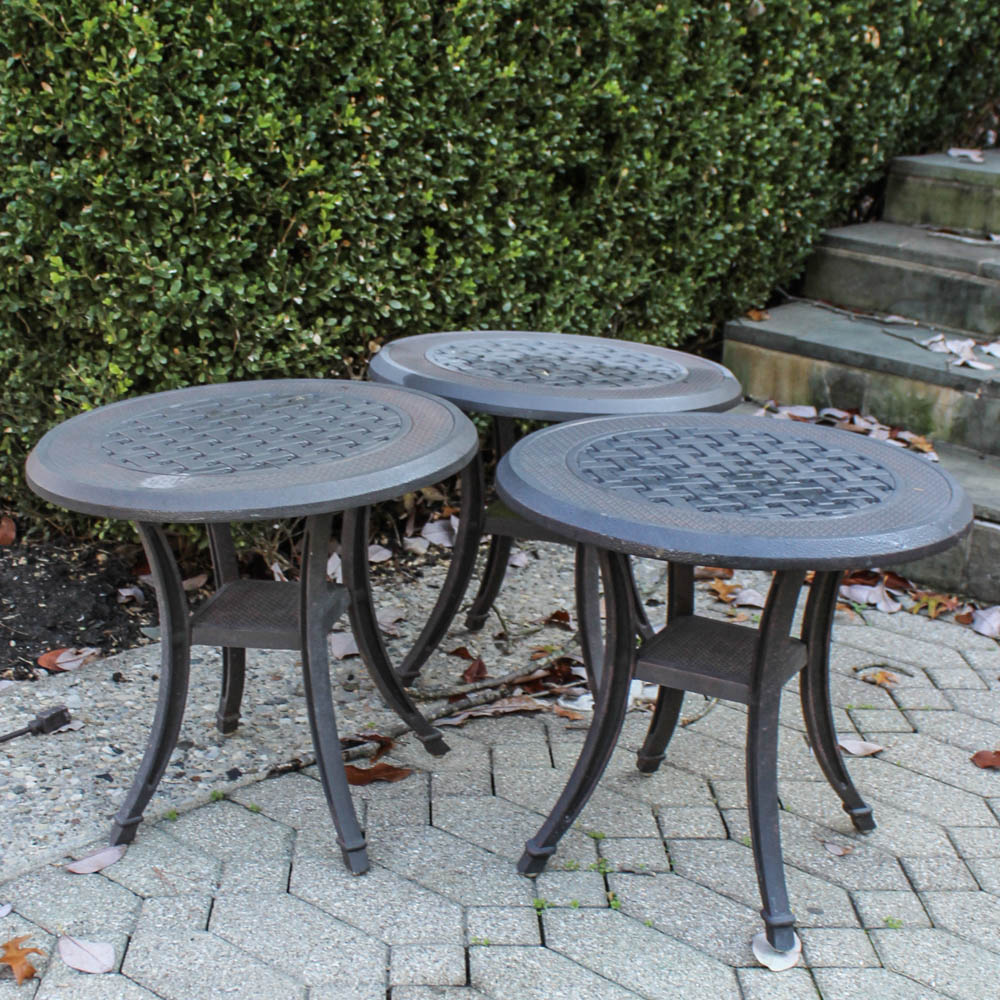 Three Cast Metal Patio Accent Tables EBTH