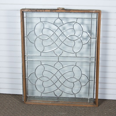 Vintage Decorative Glass Window Vintage Decorative Glass Window