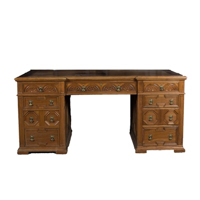 Vintage Pedestal Desk Vintage Pedestal Desk