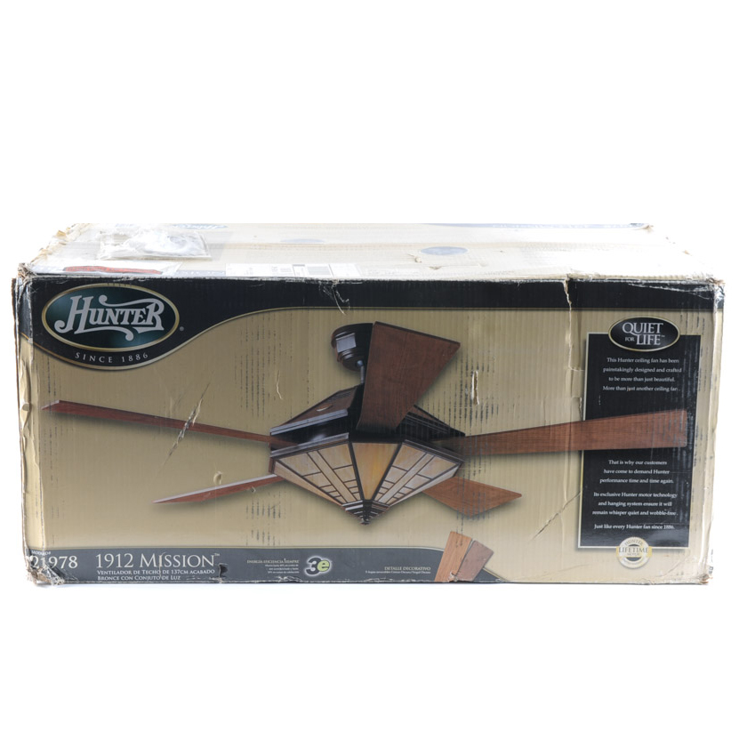 Hunter 1912 Mission 54 Inch Ceiling Fan With Light