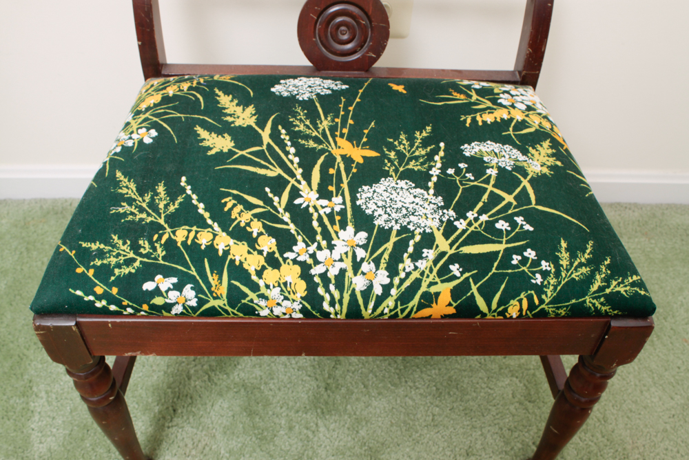 Vintage Low Back Wood Vanity Chair EBTH