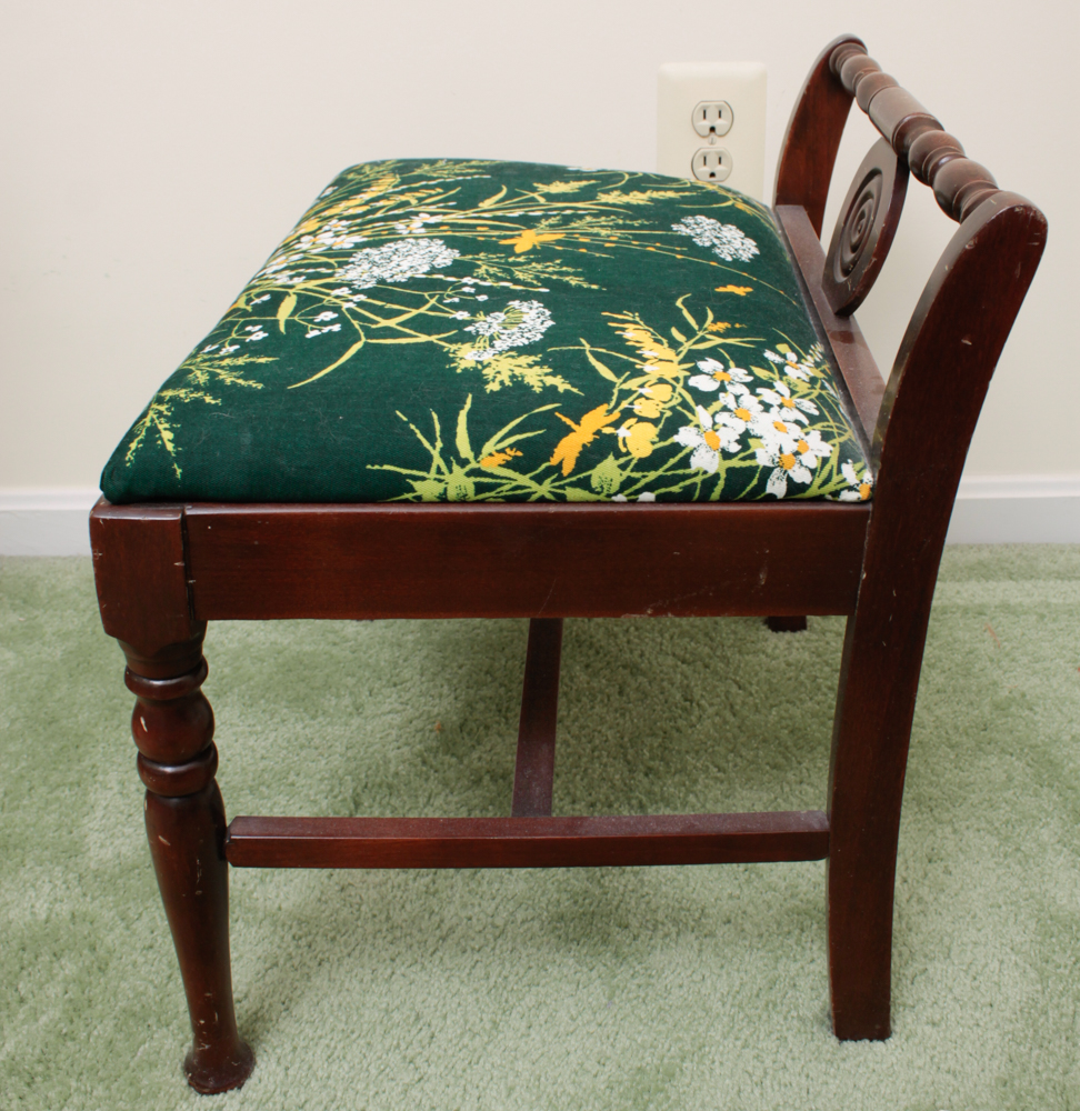 Vintage Low Back Wood Vanity Chair EBTH