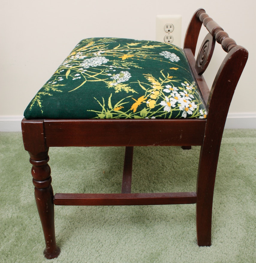 Vintage Low Back Wood Vanity Chair | EBTH