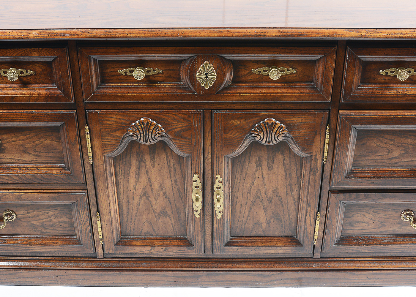 White Furniture Co. Oak Dresser with Trifold Mirror EBTH