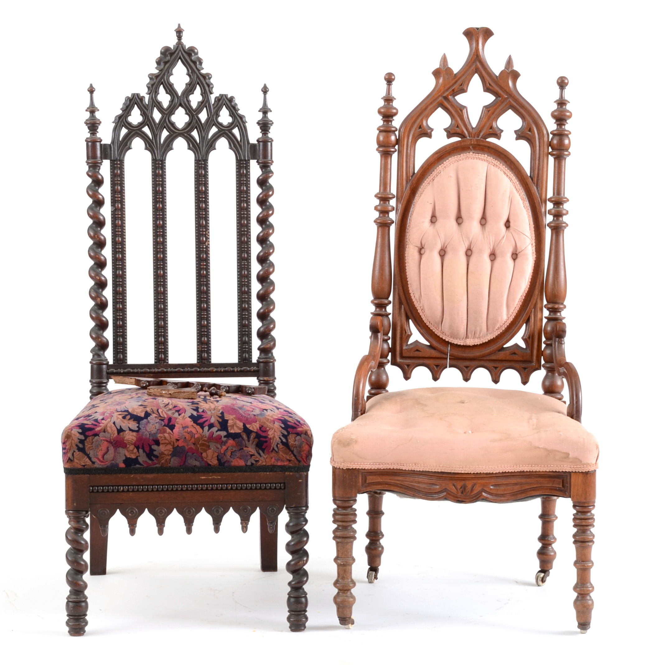 Two Gothic Revival Side Chairs | EBTH