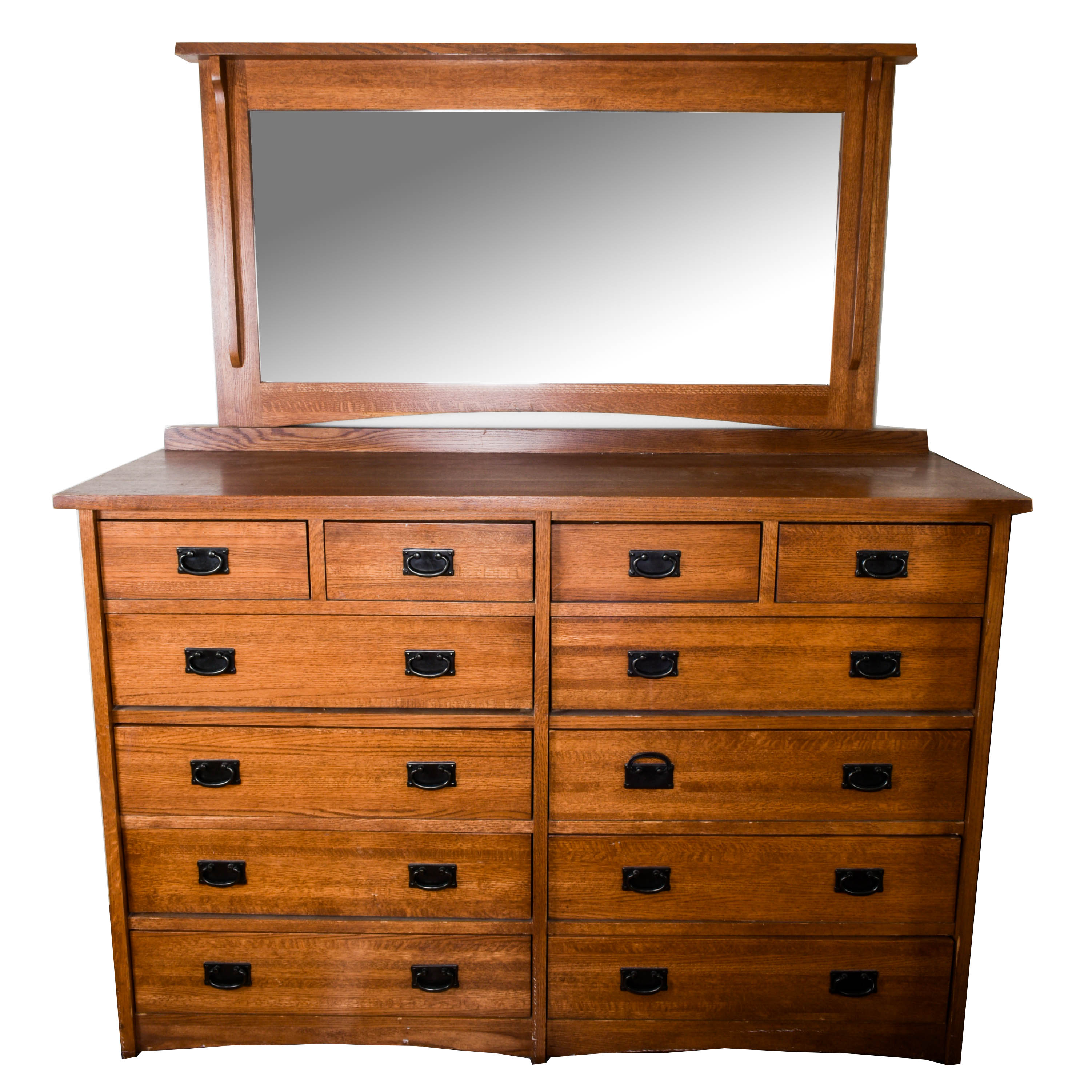 Mission Style Dresser with Mirror EBTH