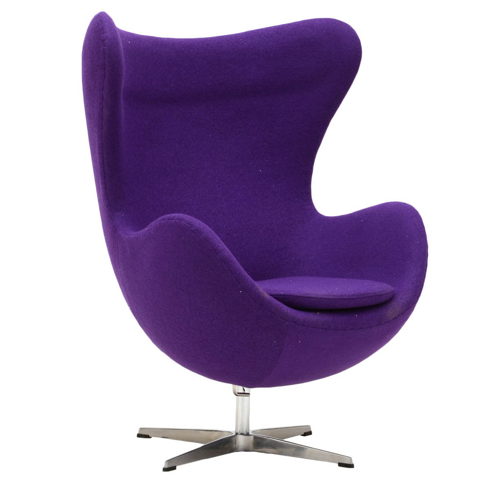 Fine Mod Purple Wool Egg Chair EBTH