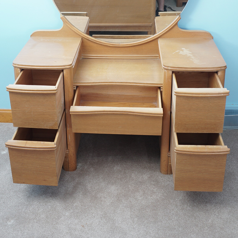 Pickled Oak Vanity With Mirror EBTH