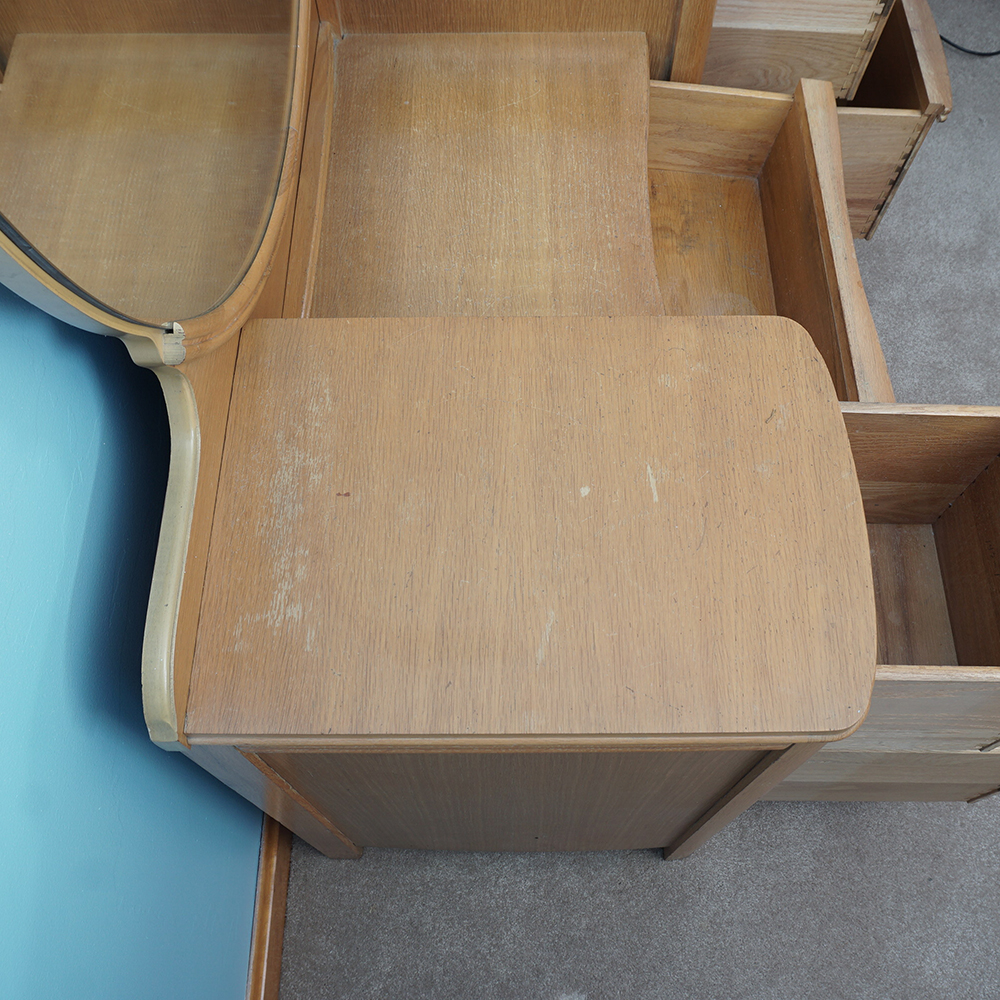 Pickled Oak Vanity With Mirror EBTH