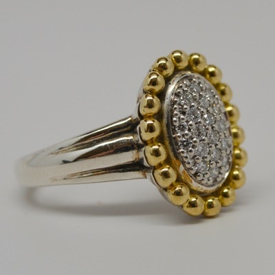 Lagos Sterling Silver 18K Diamond Ring | EBTH