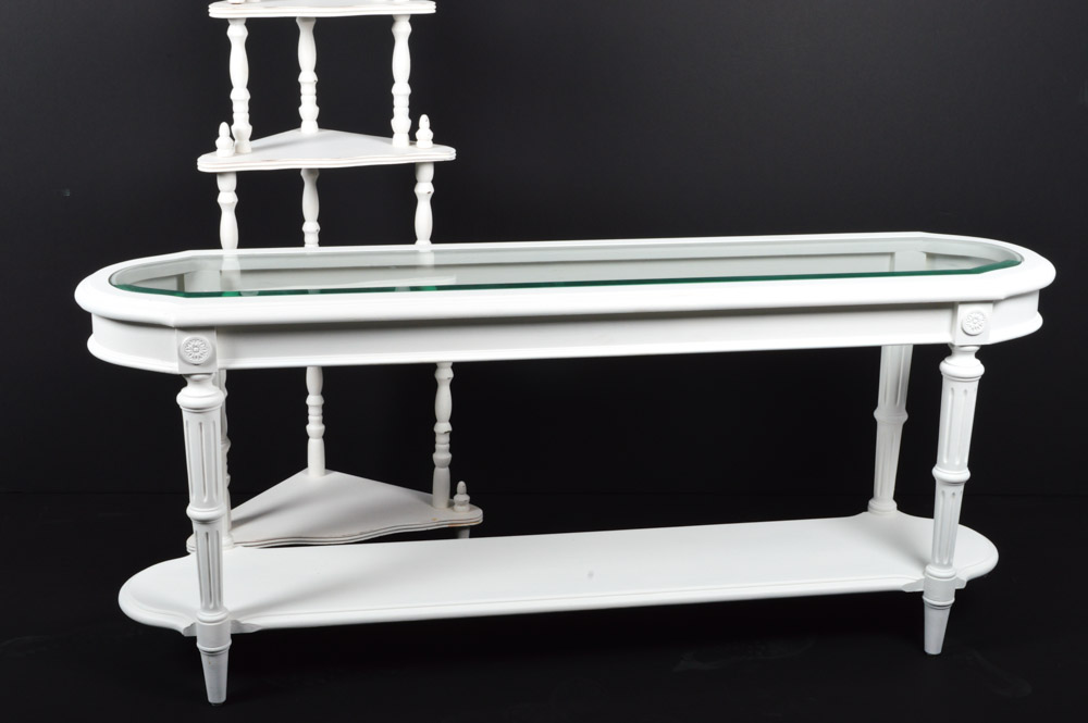 White Painted Sofa Table and Corner | EBTH