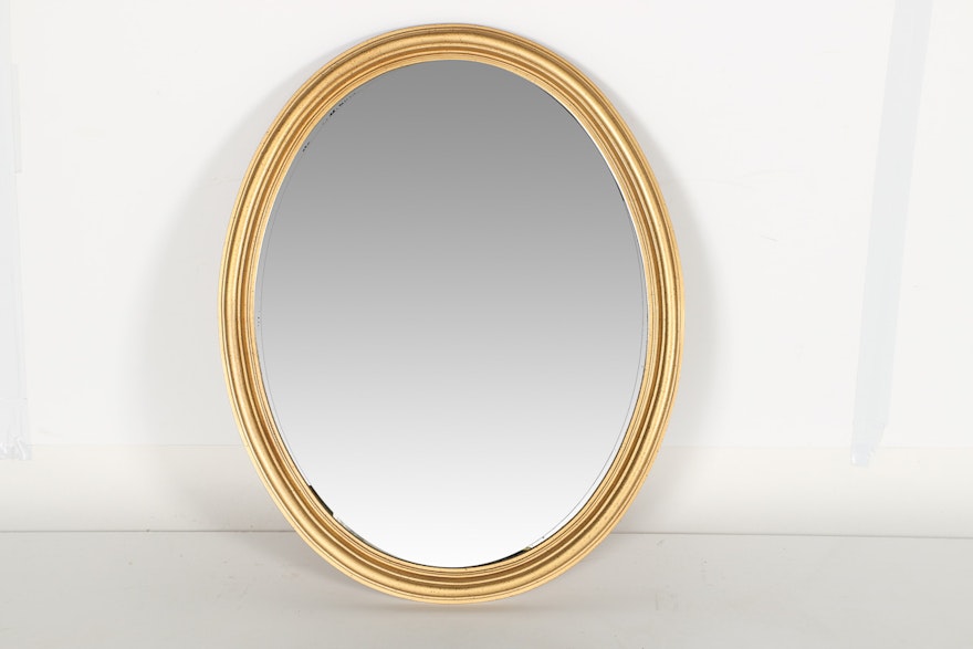 Late 20th Century Oval Wall Mirror By Carolina Mirror Company Ebth