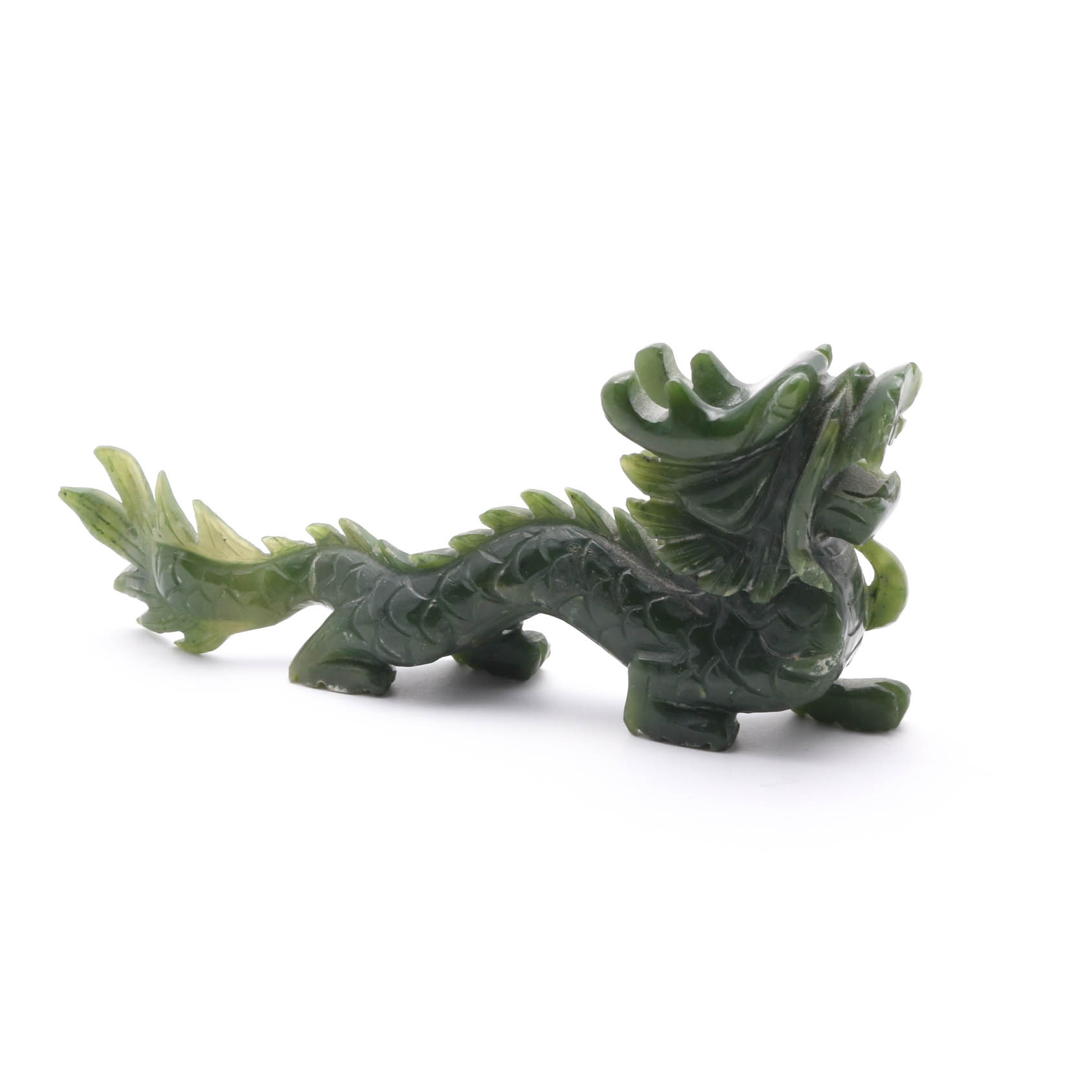 Chinese Nephrite Jade Dragon Figurine EBTH