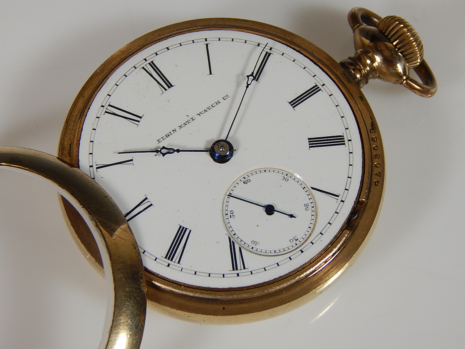 1885 Elgin SilverPlate "Side Winder" Pocket Watch EBTH