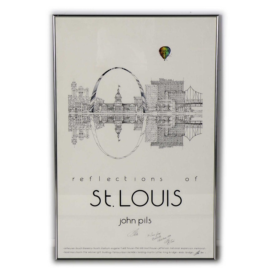 Signed John Pils "Reflections of St. Louis" Poster EBTH