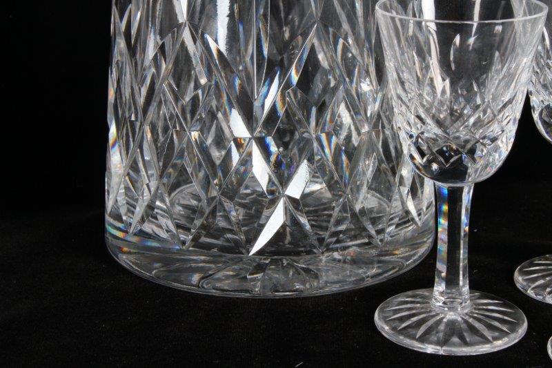 Waterford Crystal "Lismore" Decanter and Cordial Glasses EBTH