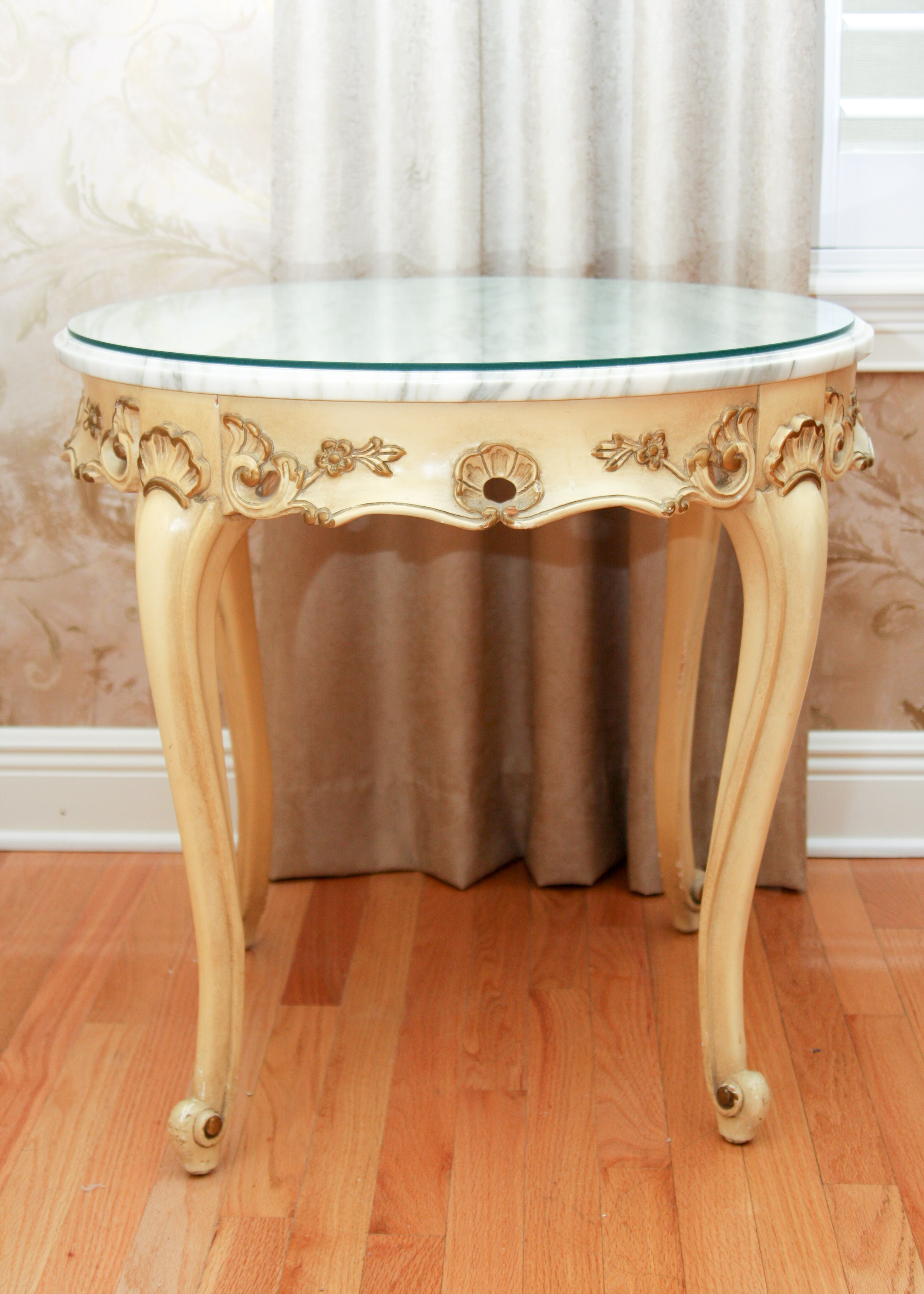 Round French Provincial Side Table