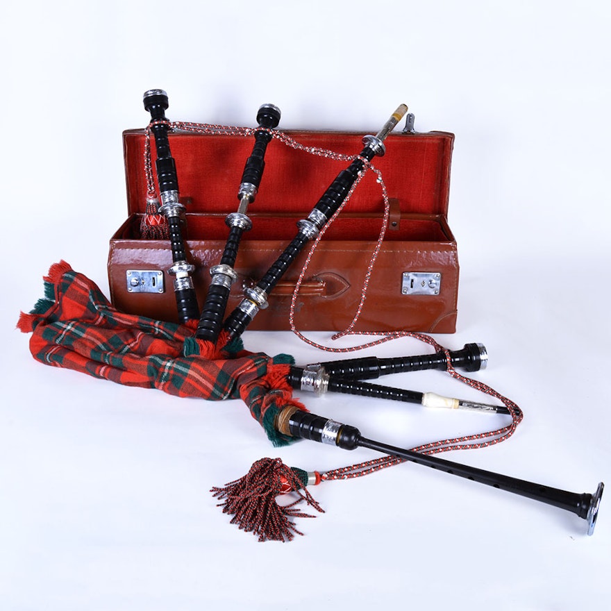 Green and Red Tartan Bagpipes | EBTH