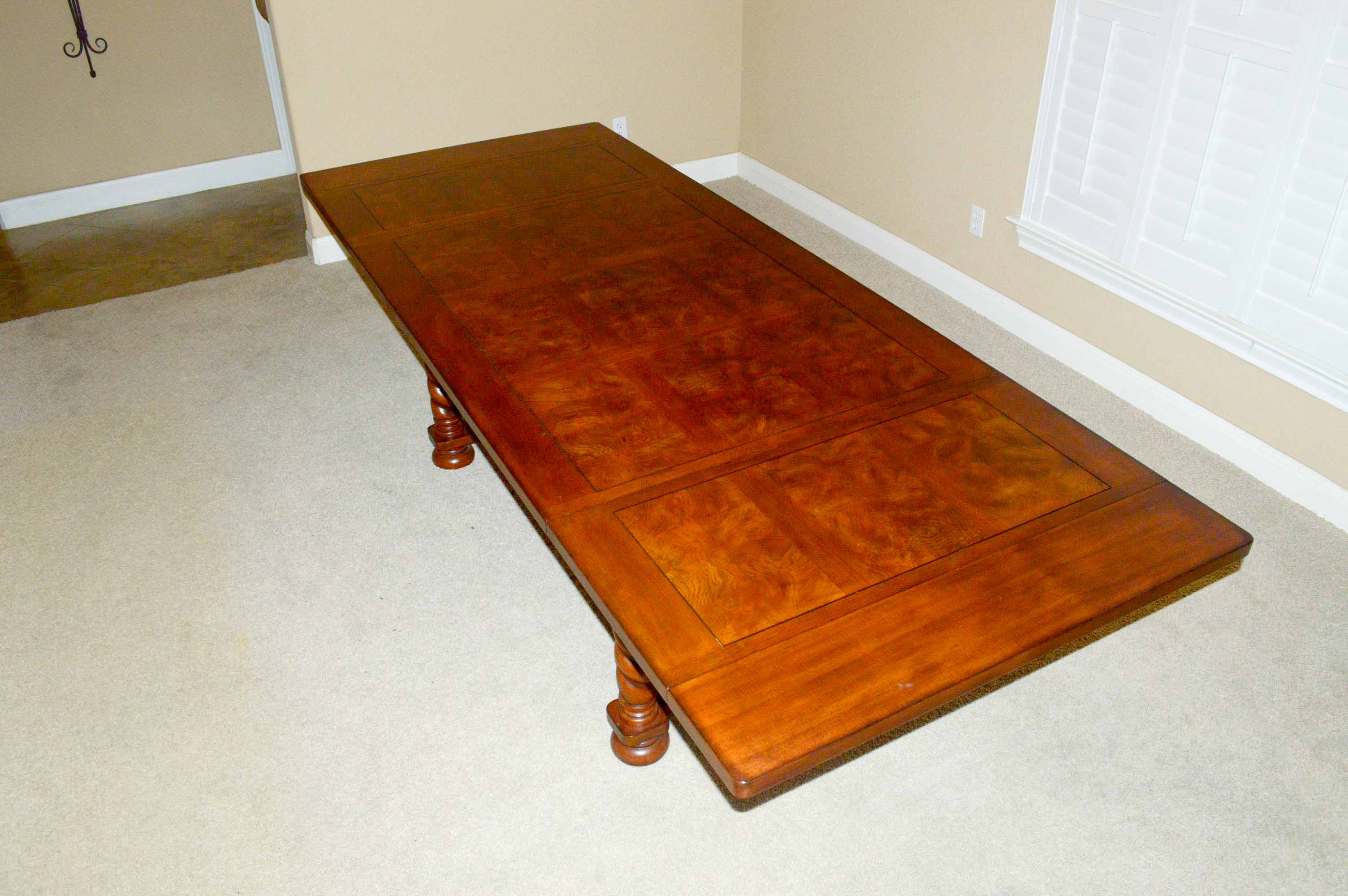 Burled Veneer Dining Table EBTH