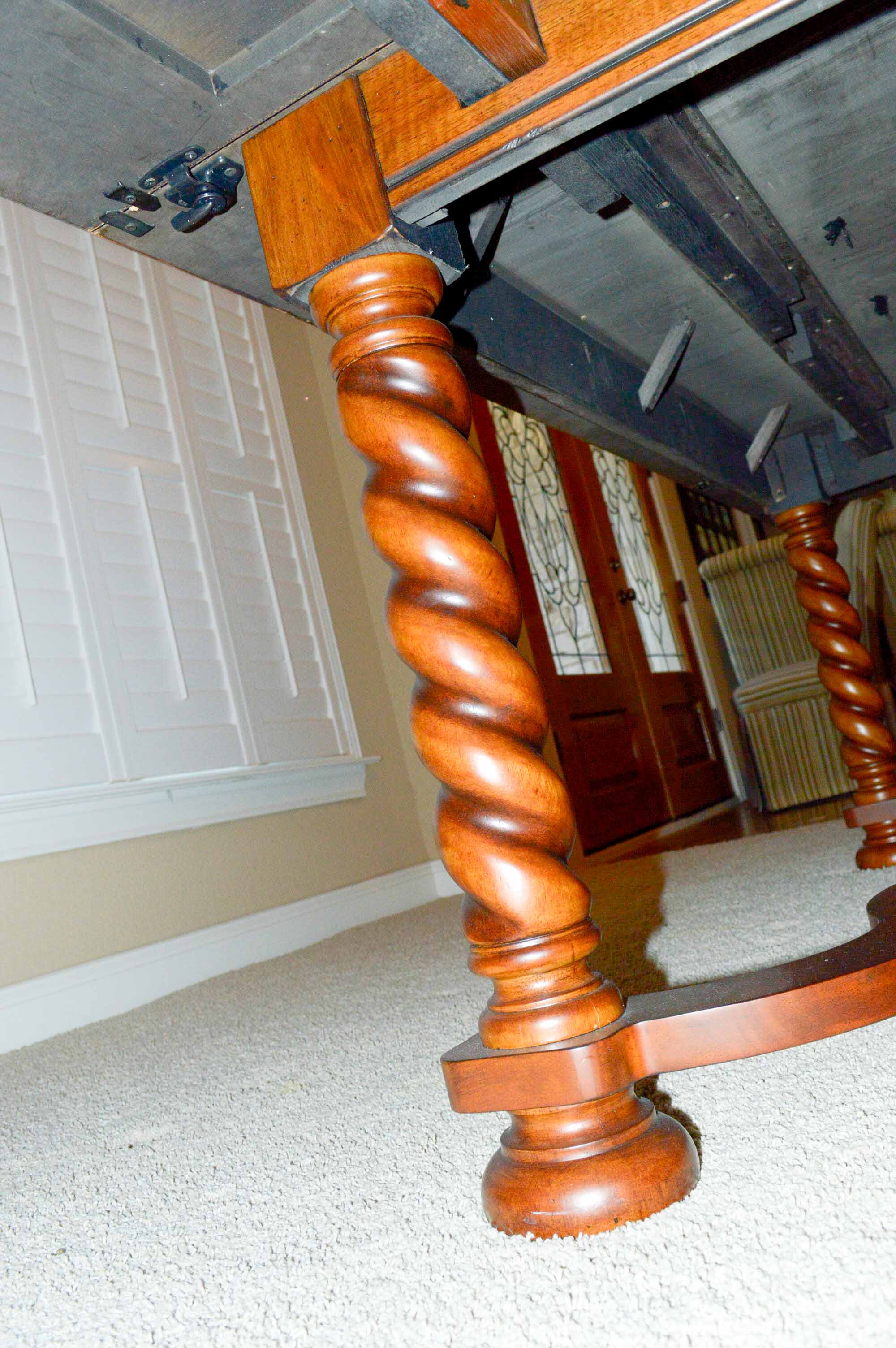 Burled Veneer Dining Table EBTH