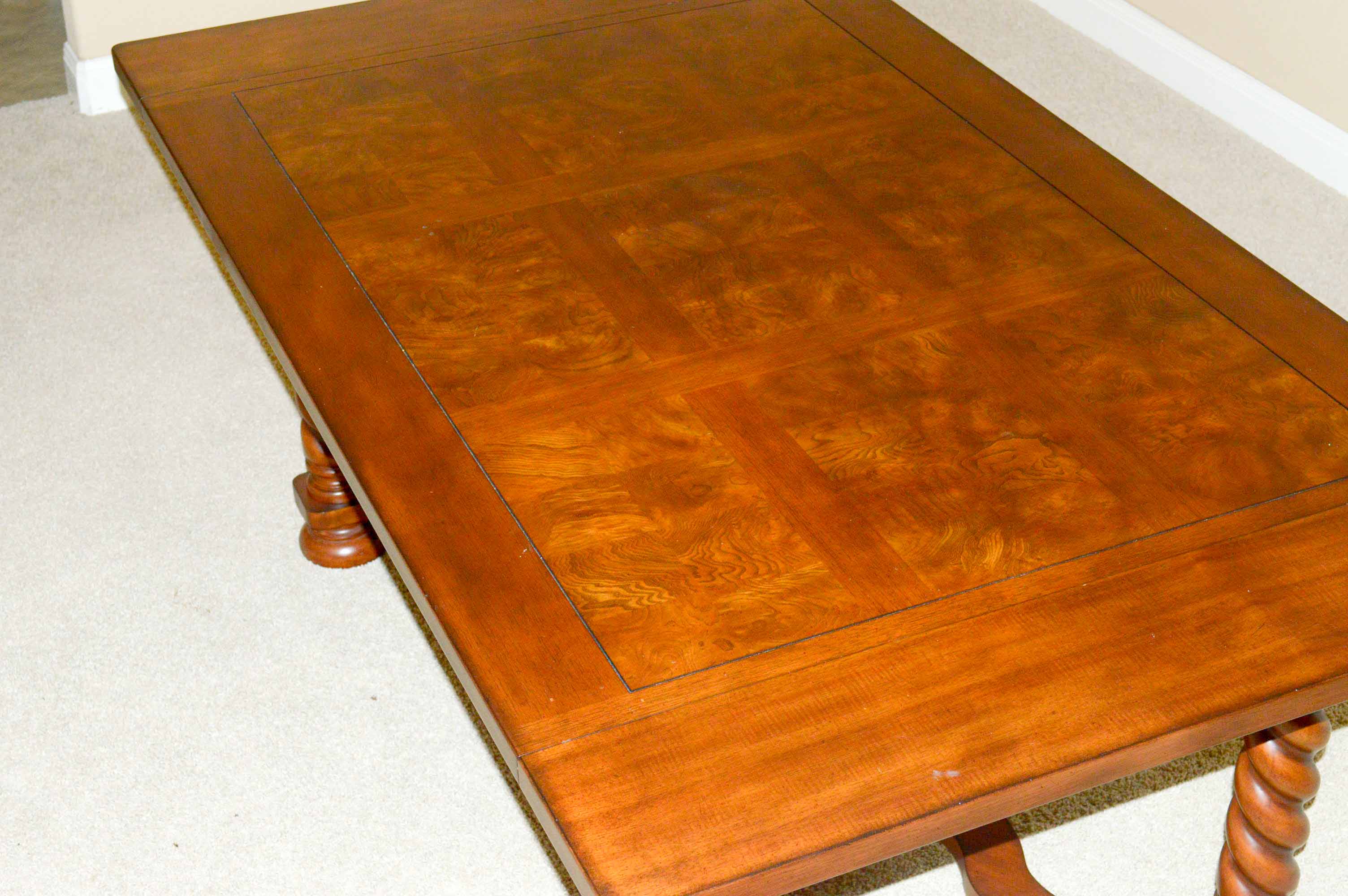 Burled Veneer Dining Table EBTH