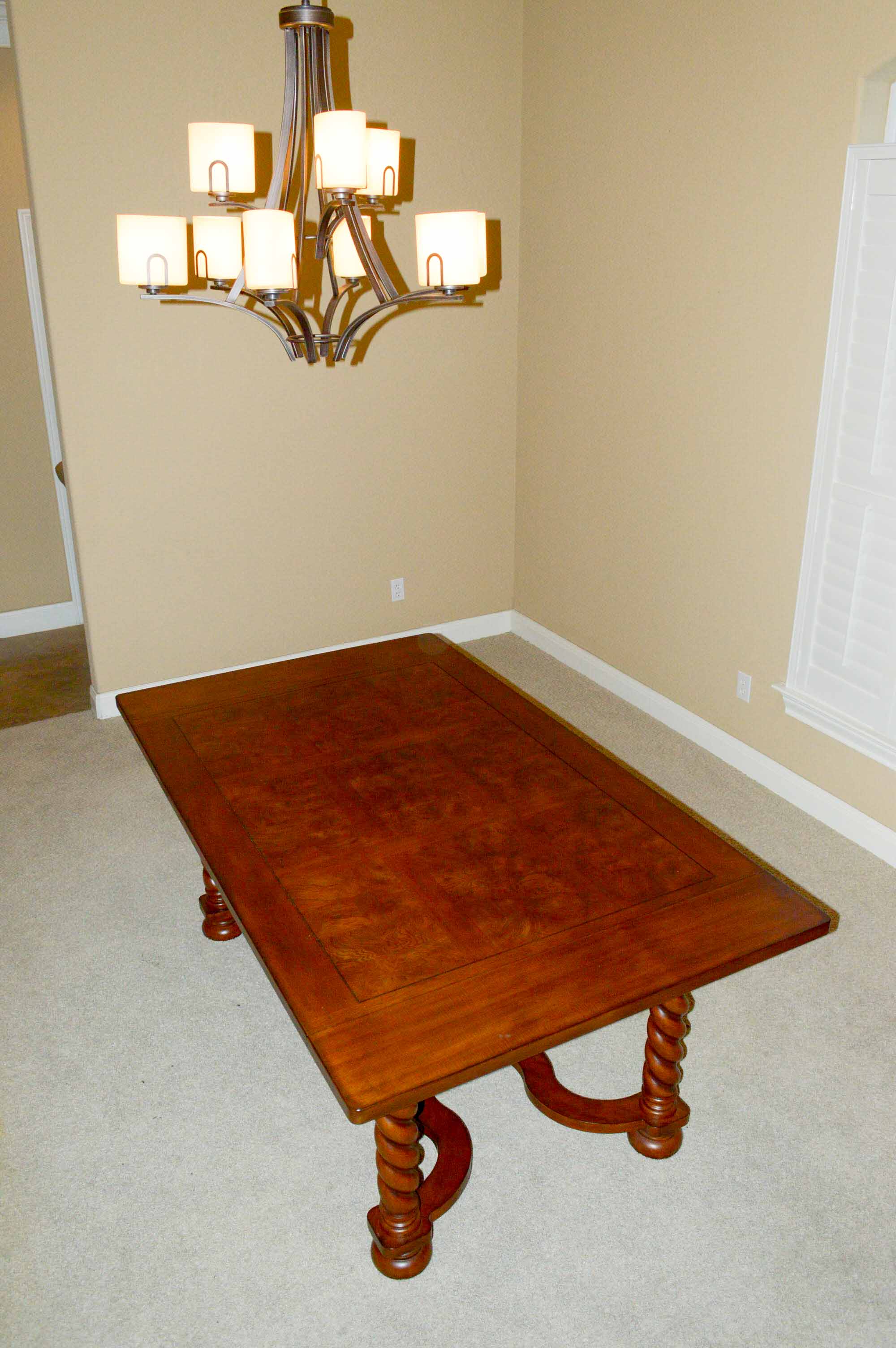 Burled Veneer Dining Table EBTH
