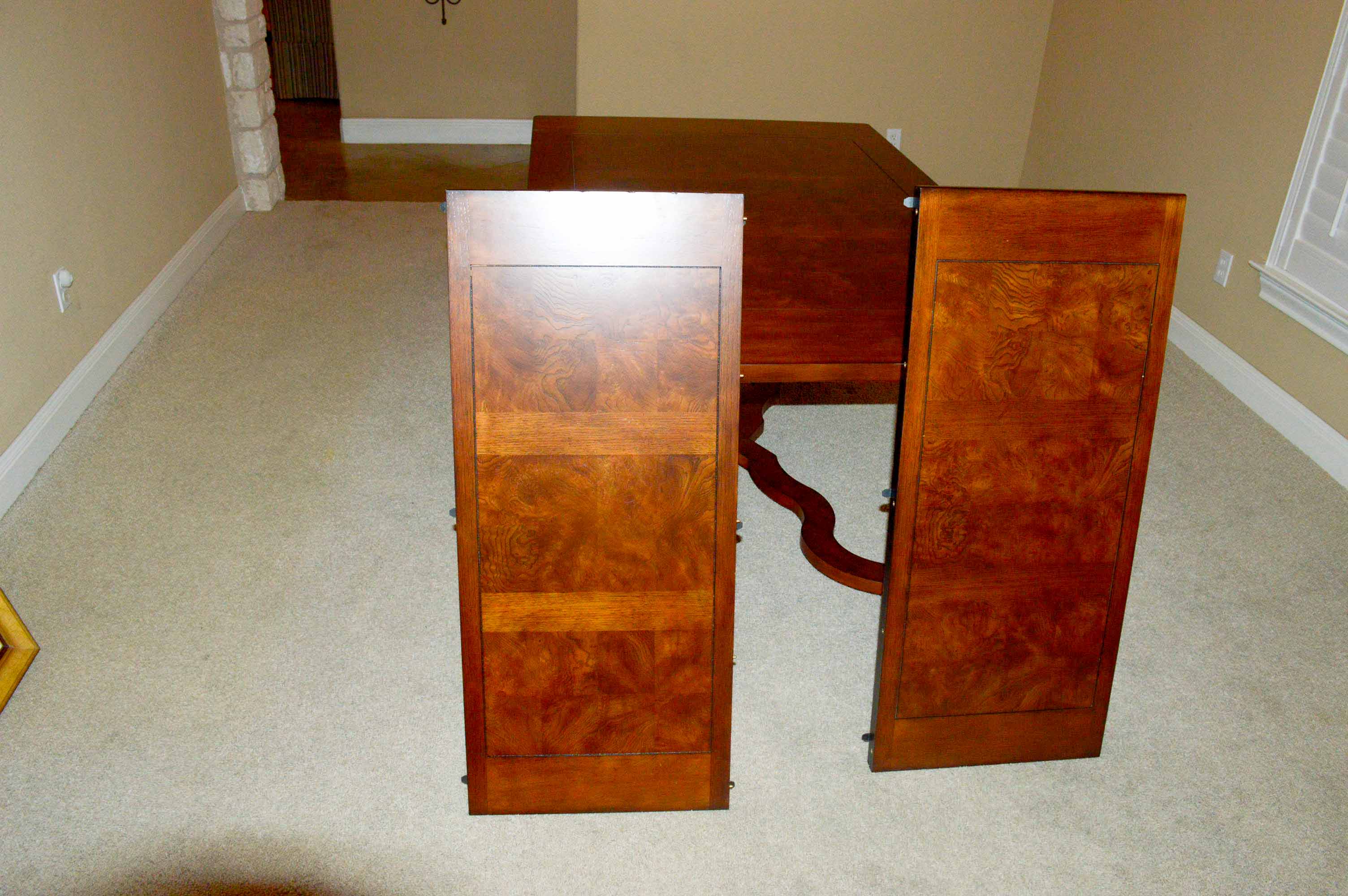 Burled Veneer Dining Table EBTH