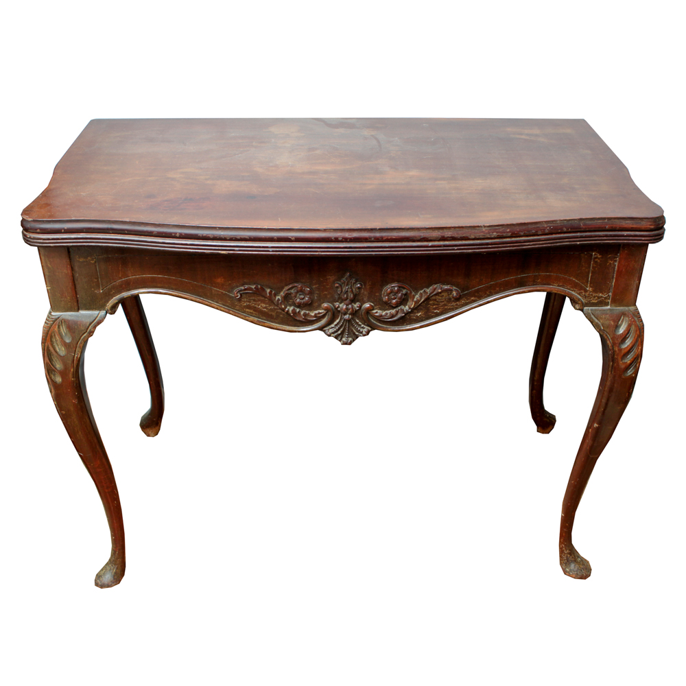 Antique Mahogany Extendable Flip-Top Dining Table : EBTH