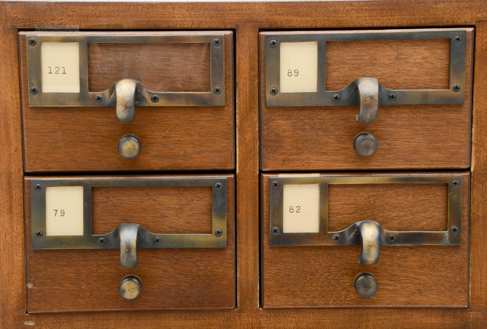 Oak Finish Library Card Catalog EBTH