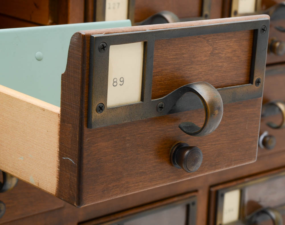 Oak Finish Library Card Catalog EBTH