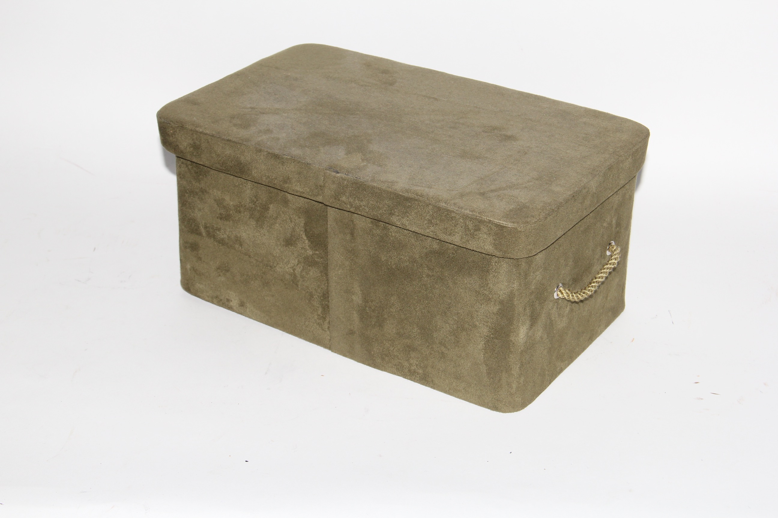 Olive Green Suede Storage Boxes EBTH