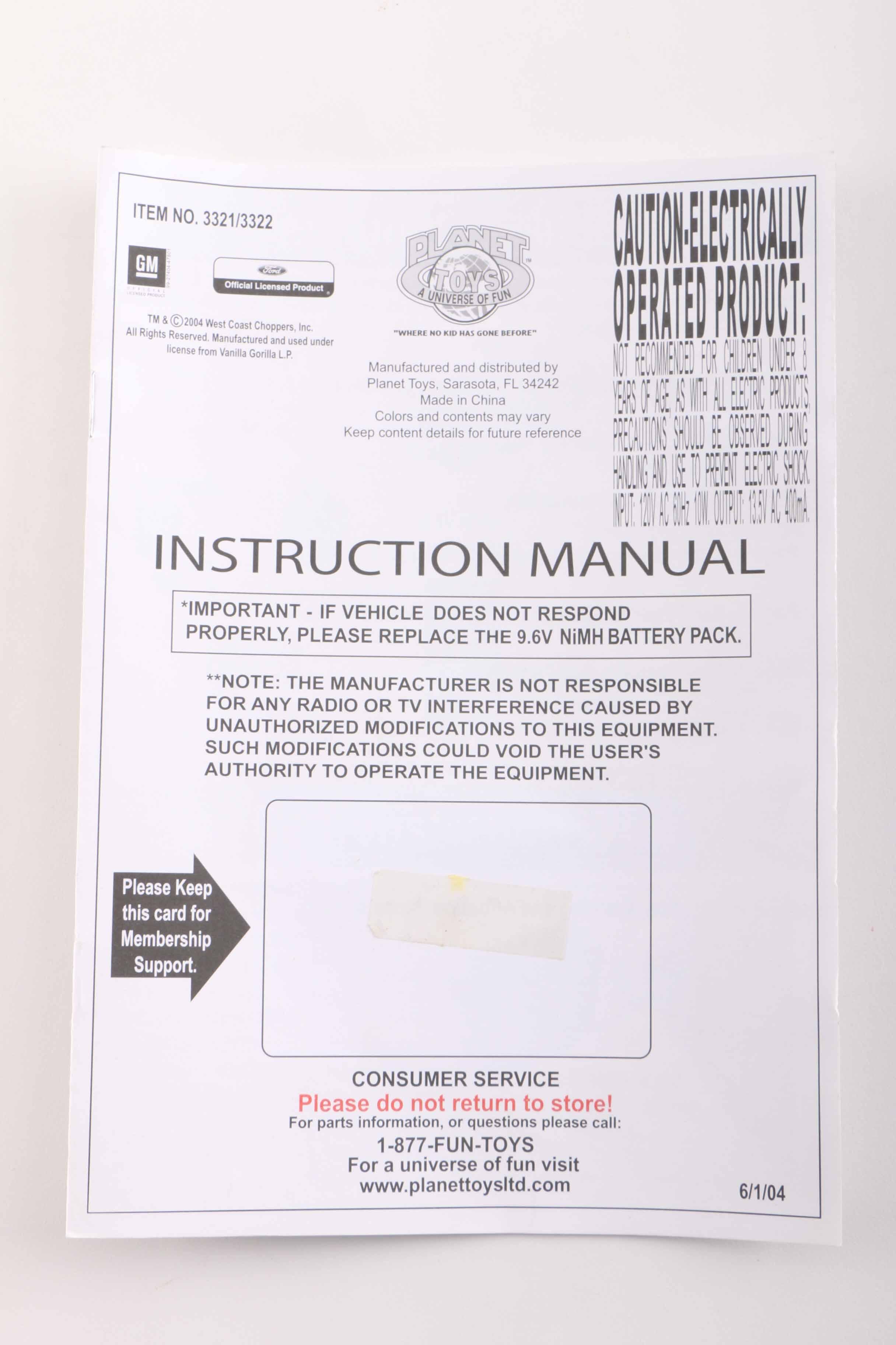 West Coast Choppers Remote Control Car EBTH