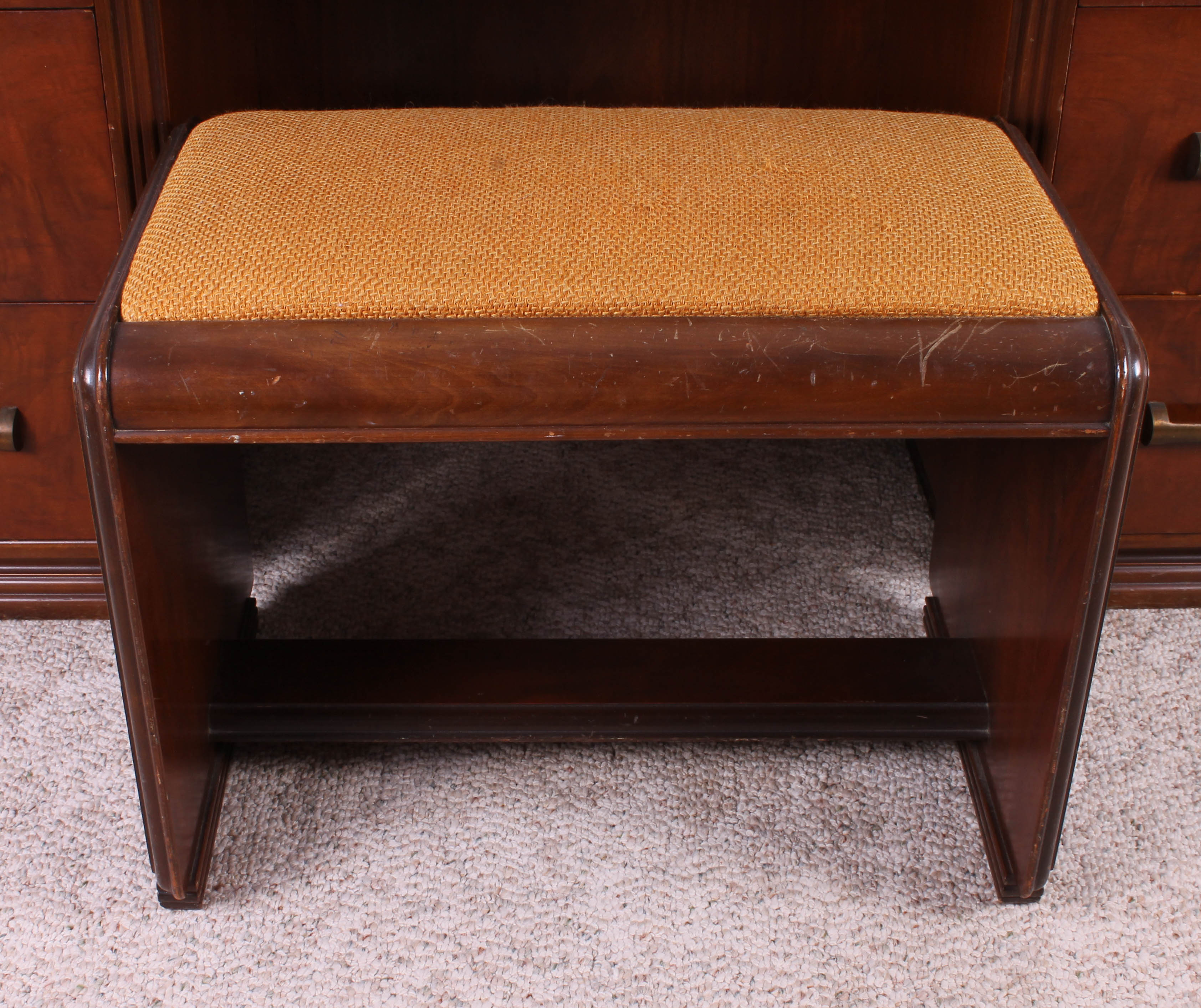 Circa 1930s Art Deco Mirrored Vanity with Stool EBTH