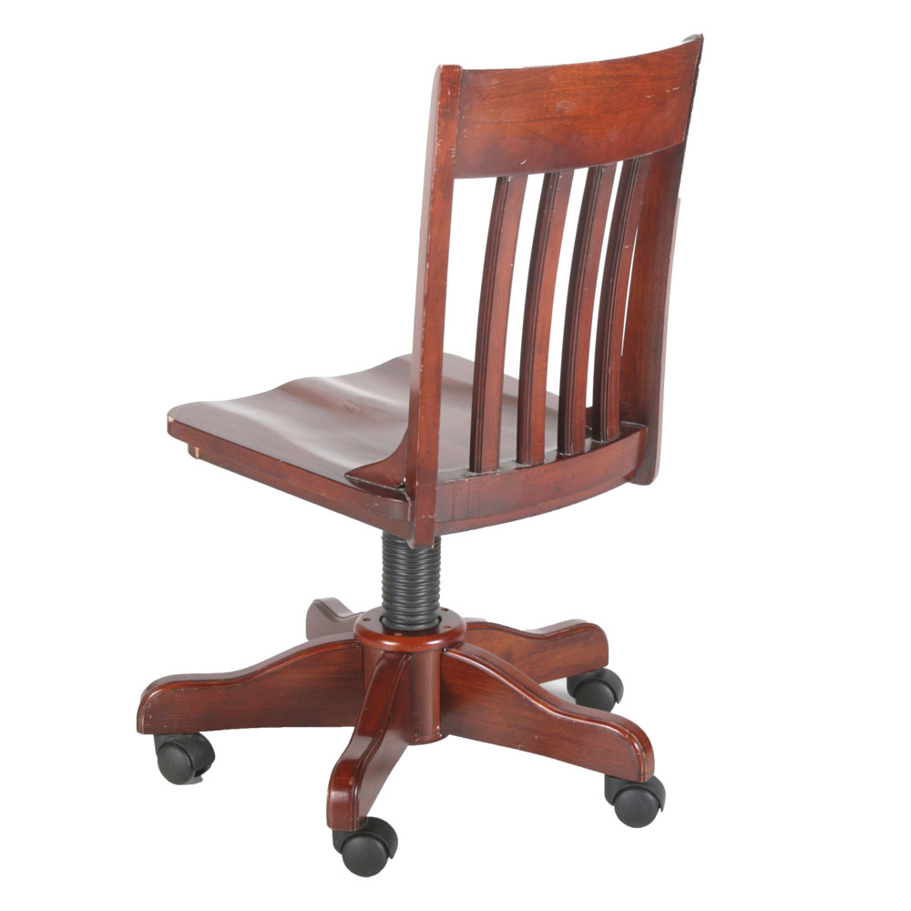 Wooden Office Chair With Wheels EBTH