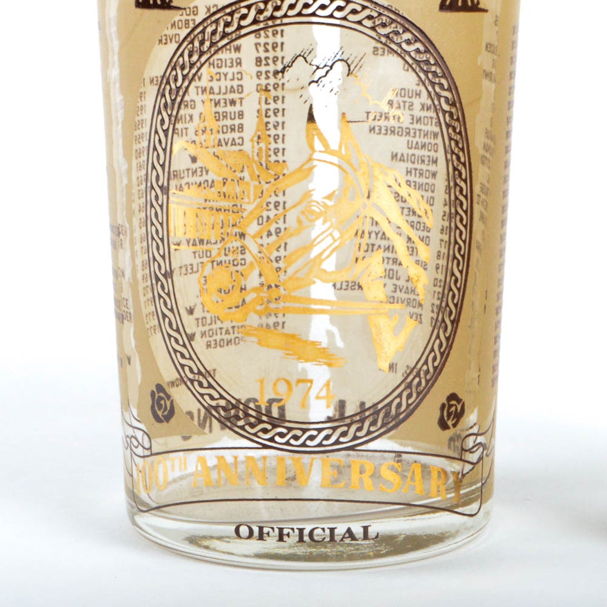 Pair of Rare 1974 Federal Kentucky Derby Glasses EBTH
