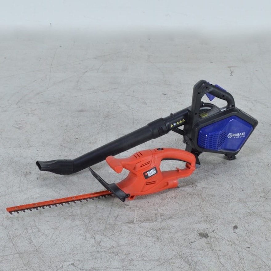 Kobalt Blower and Black & Decker Hedge Trimmer : EBTH