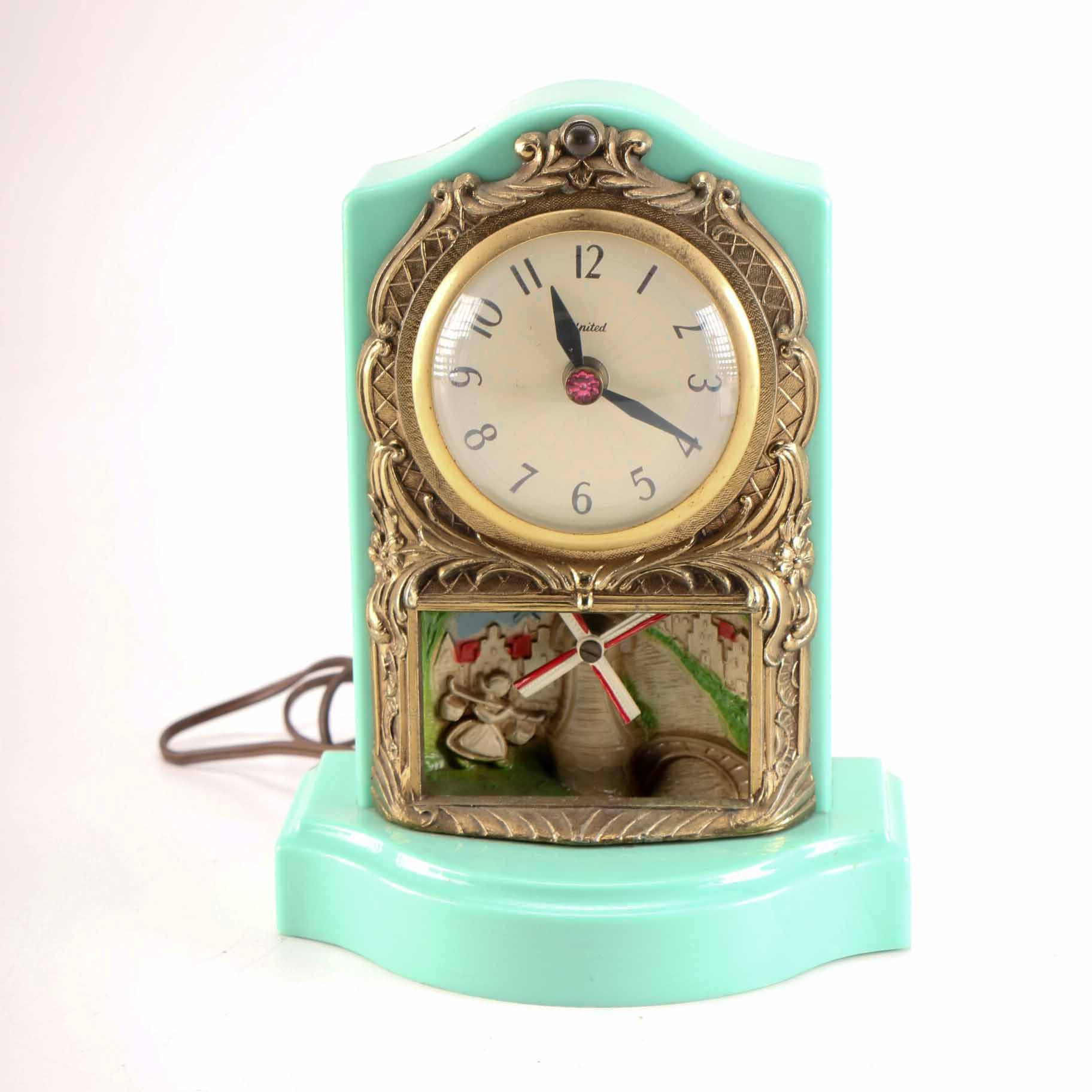 Vintage United Clock with a Windmill EBTH